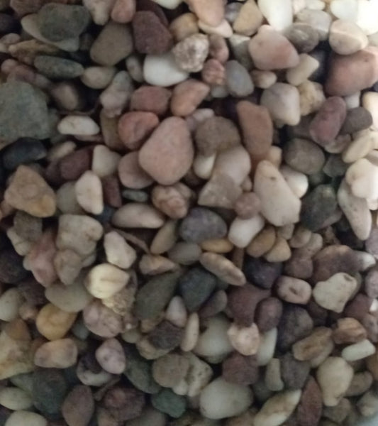 Mixed river pebble